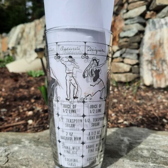 💫 2 for $30 💫 MCM Vintage Hazel Atlas Bartender Bar Cocktail Recipes Tumbler - Picture 7 of 8